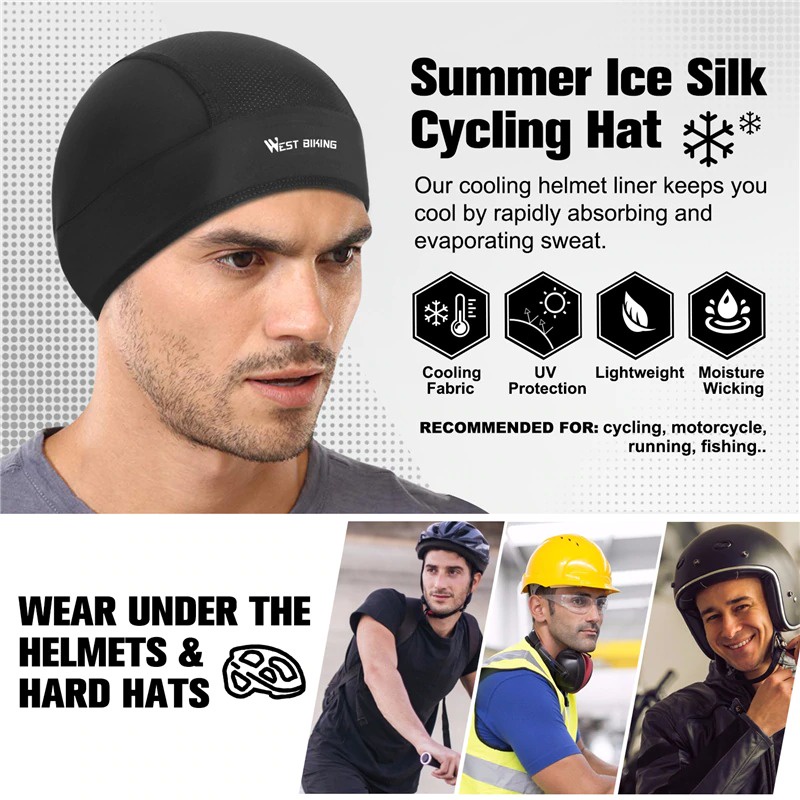 WEST BIKING Topi Helm Sepeda Cycling Helmet Hat Running Riding Ice Silk Windproof - YP0201221 - Blac
