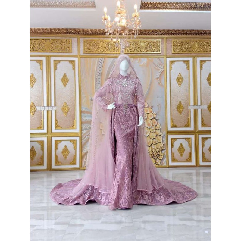 KEBAYA STORE21 GAUN  SLIM MODREN AKAR BEREKOR/BAJU PENGANTIN FULL PAYET   SPAN/GAUN AKAD