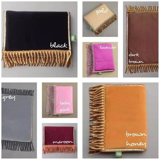 Sajadah Kecil Velvet Premium Polos Muka Wajah Traveling Bludru Mini