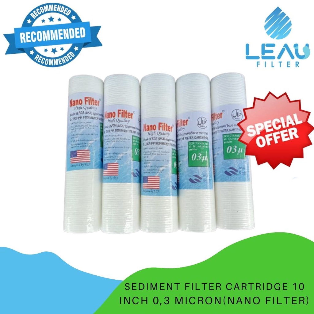 Sediment Filter Cartridge 10" / Filter Air 10" - Nano Filter 03 Micron