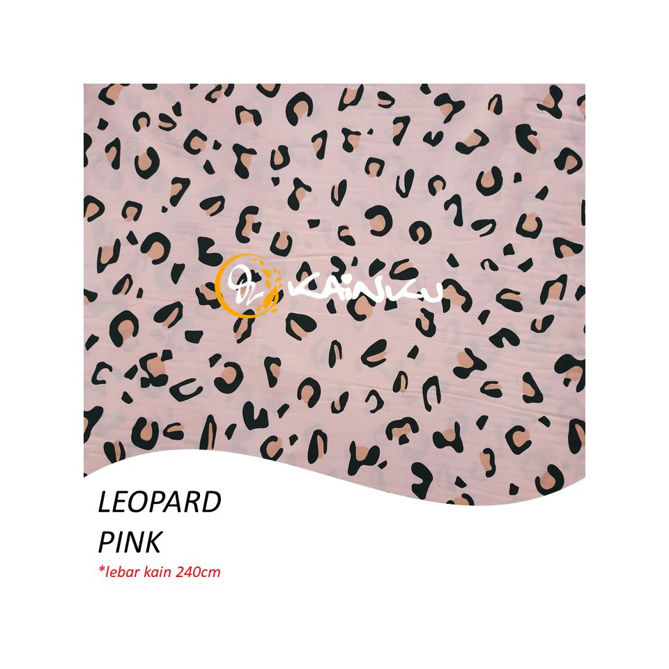 KAINKU - Kain Meteran Katun Lokal CVC &quot;LEOPARD PINK &amp; LIVIA PENTA&quot; (harga 1 meter)