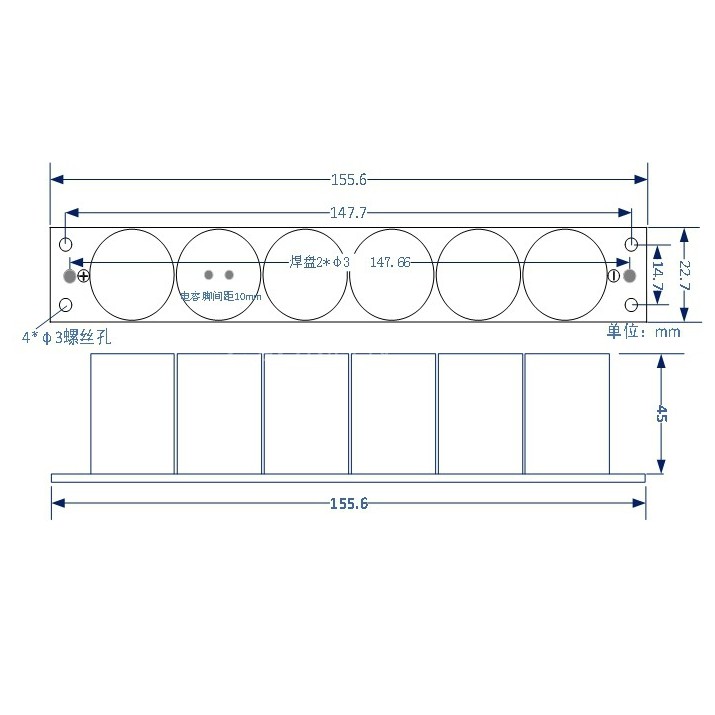 6 pcs 2.7V / 2.8V / 3V 100F 120F diameter 22mm farad kapasitor super papan perlindungan tegangan aktif 2.7v 100f