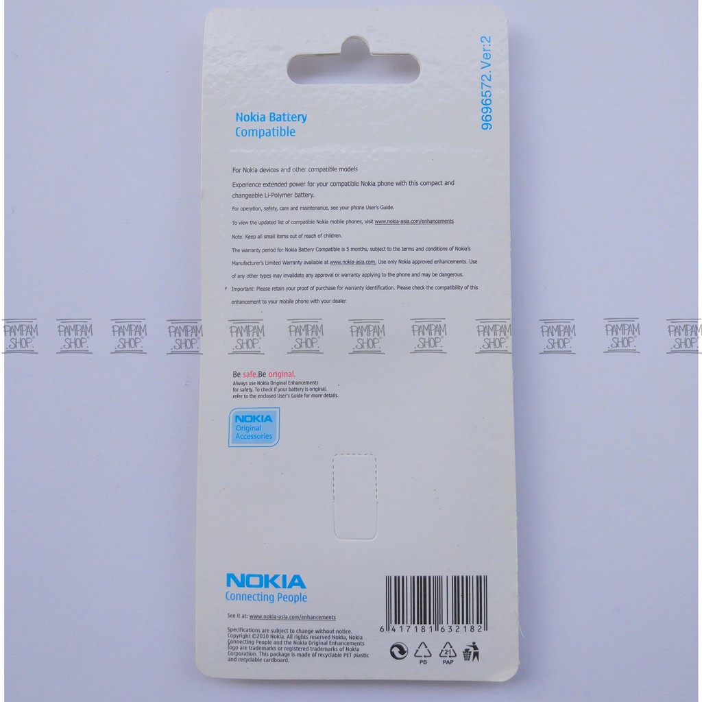 Baterai Nokia E6 E6i E63 E71 E72 E73 Mode E90 N97 BP4L BP-4L Original OEM Batre Batrai Battery BP 4L