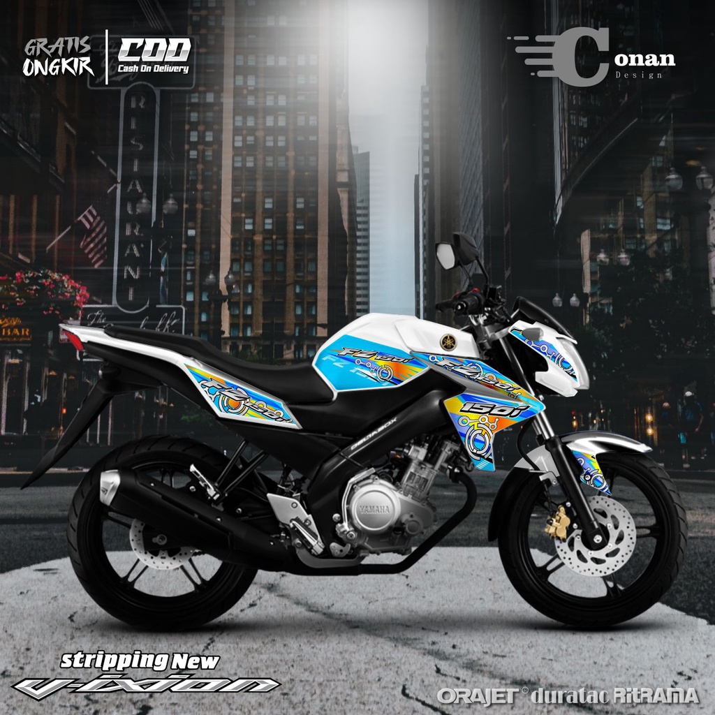 Aksesoris Stiker Variasi Yamaha Vixion New - Sticker Variasi Striping Vixion New Chain Sporty (COD)