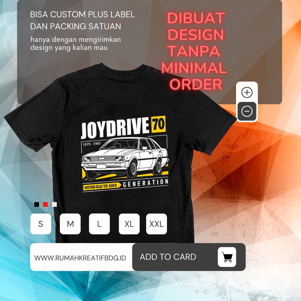 Kaos Baju Custom Sablon / T-shirt Custom Sablon Satuan (bisa custom packaging dan labelnya)