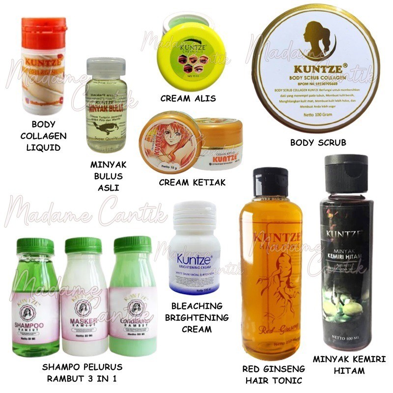 ✿ MADAME ✿ KUNTZE HAIR &amp; BODY CARE - BLEACHING SCRUB SHAMPO KEMIRI UNDERARM ALIS BPOM