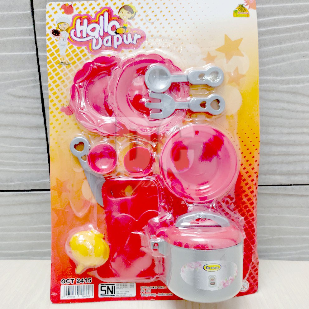 Hallo Dapur Merah Mainan Mini Kitchen Set Peralatan Dapur Masak-masakan