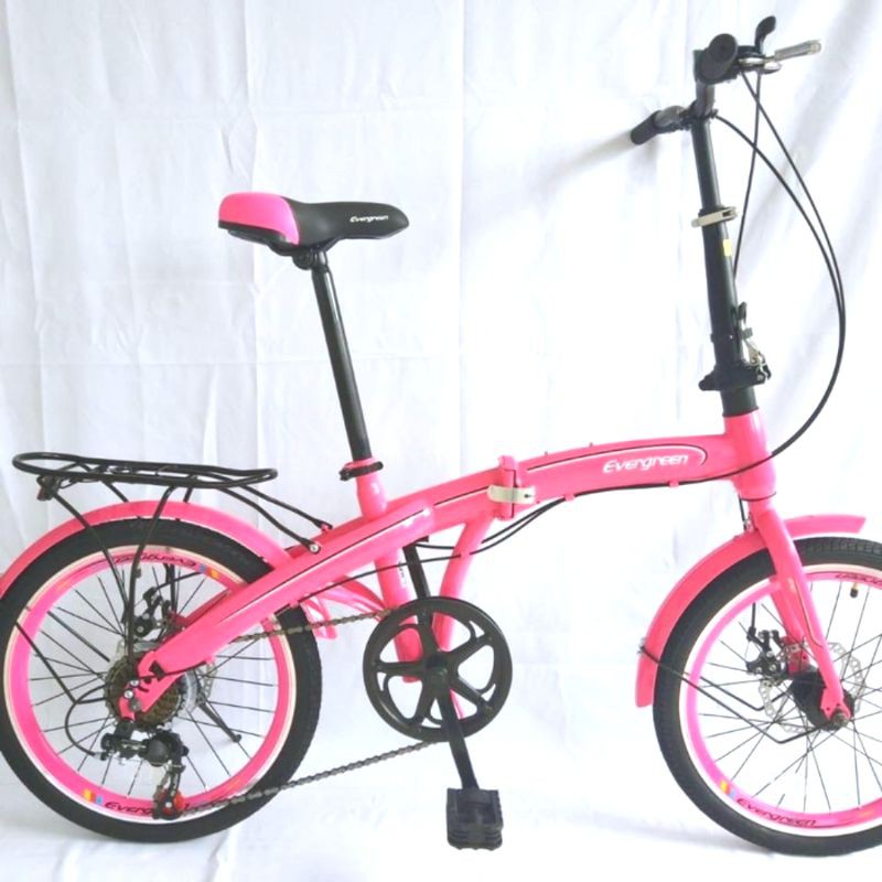 SEPEDA LIPAT 20 INCH EVERGREEN 7 SPEED DISC BRAKE PROMO MURAH