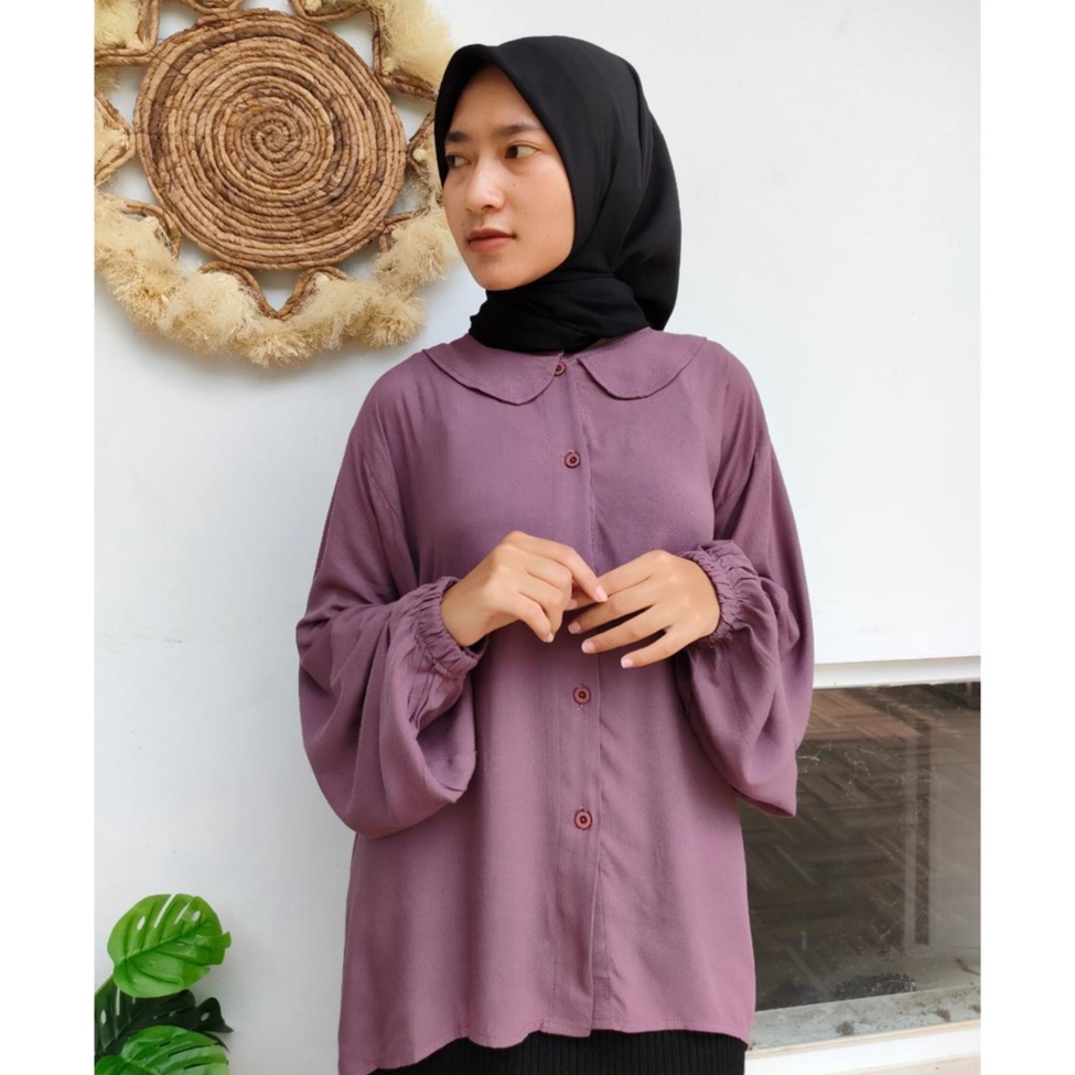 Atasan Veny Polos / Atasan Rayon Polos / Kemeja wanita Rayon