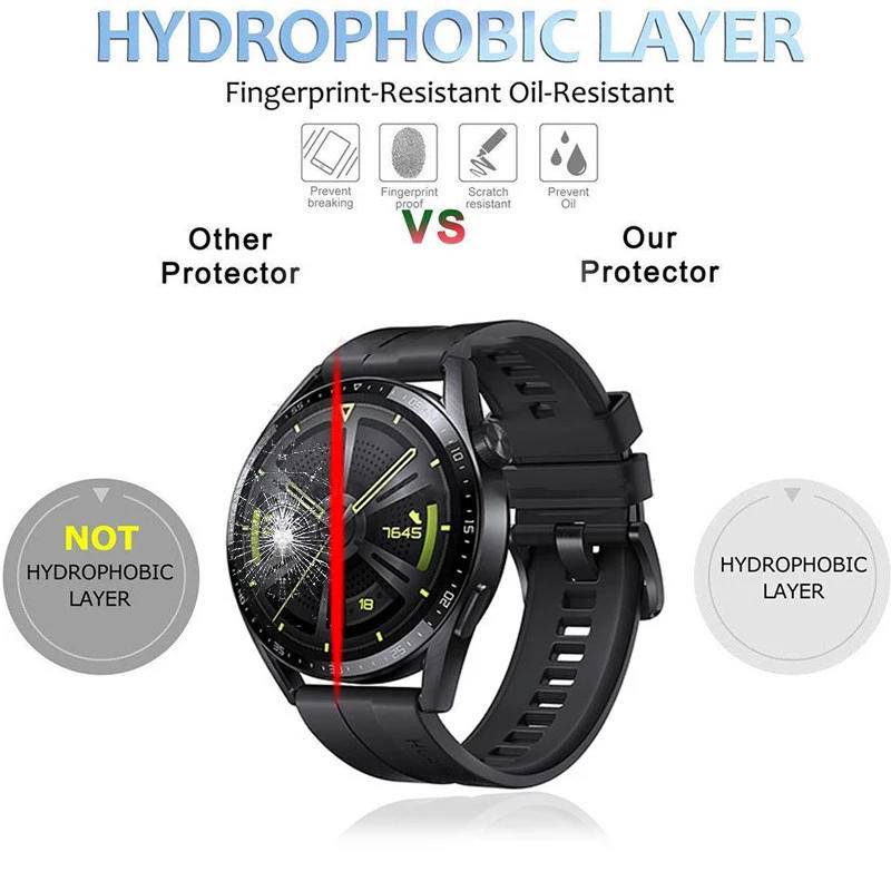 1-2pcs Film Hydrogel Pelindung Layar Smartwatch Huawei GT2 GT3 GT2e 42mm 43mm 46mm Pro 46mm Pro Honor magic 2 3 2E 46mm