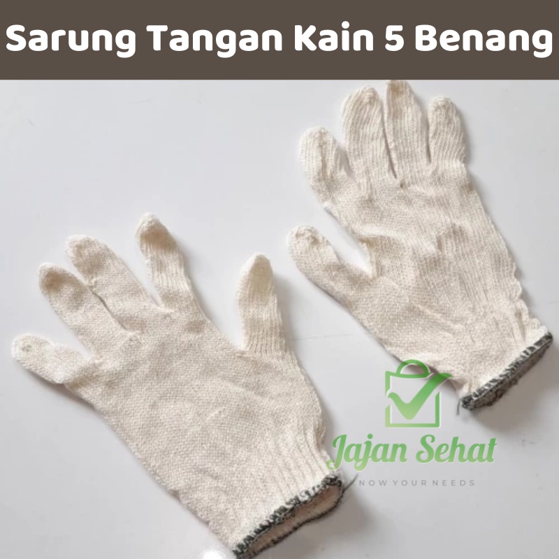 Sarung Tangan Kain 5 Benang Tukang Bangunan Proyek 12 Pasang (24 Pcs)