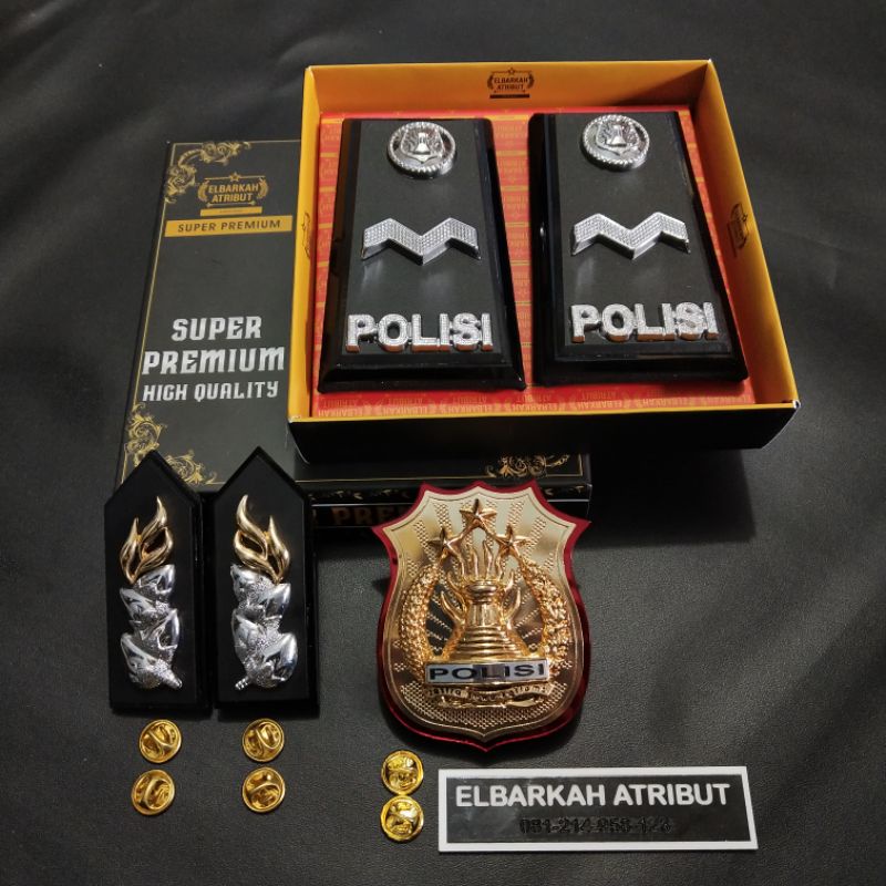 SATU PAKET PANGKAT POLRI PDH AIPDA AKRILIK+MONOGRAM+KEWENANGAN KUALITAS EXKLUSIVE DOVE pangkat polisi pangkat polri PANGKAT POLISI BINTRARA