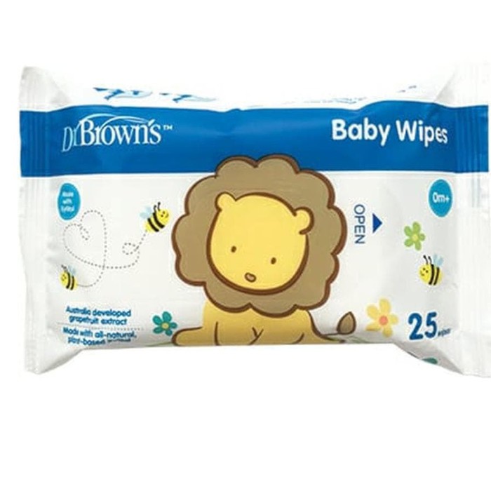 Dr Brown Baby Wipes 25s 4 pack