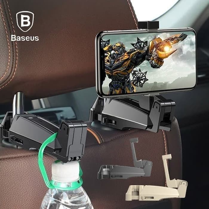 Original Baseus Car Back Seat Phone Holder + Creative Phone Hook