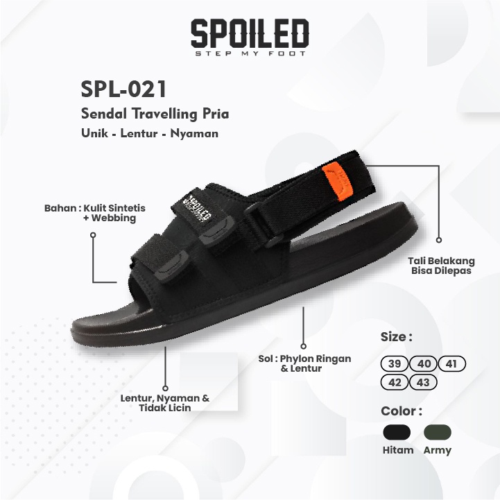 Paling Laris Spoiled - Kilimanjaro 021 Sandal Travelling Pria Sendal Gunung Laki - Laki Cowok Distro