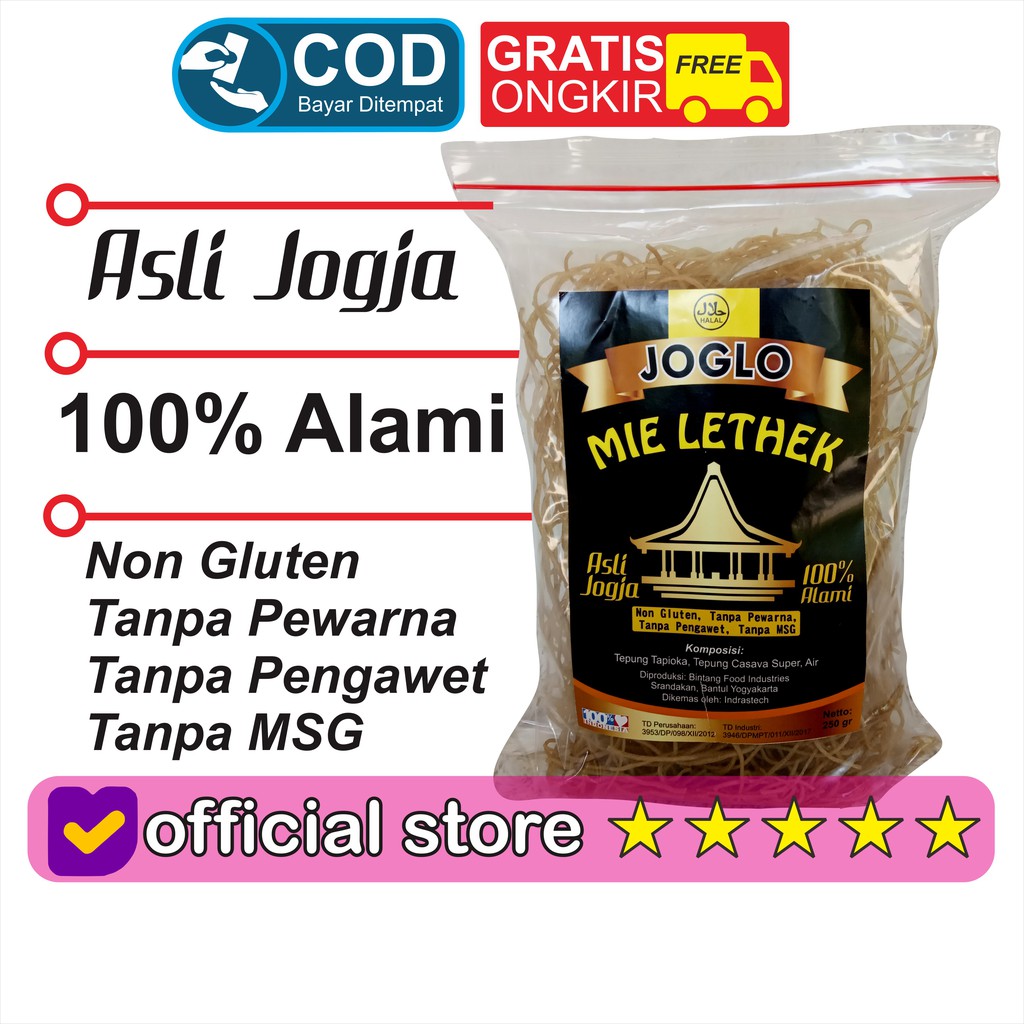 

Joglo Mie Lethek 250 gram bakmi jawa kering makanan khas srandakan bantul jogja bihun singkong asli