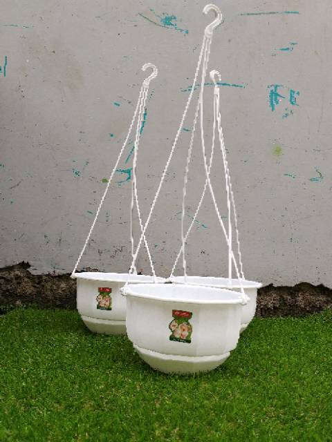 Pot bunga gantung gardenia no.06 lionstar 19cm warna putih keramik