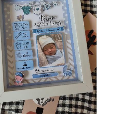 ✈ FRAME BIODATA BAYI 3D/KADO KELAHIRAN/BINGKAI 3D AESTHETIC/POP UP/BIODATA ANAK ❁