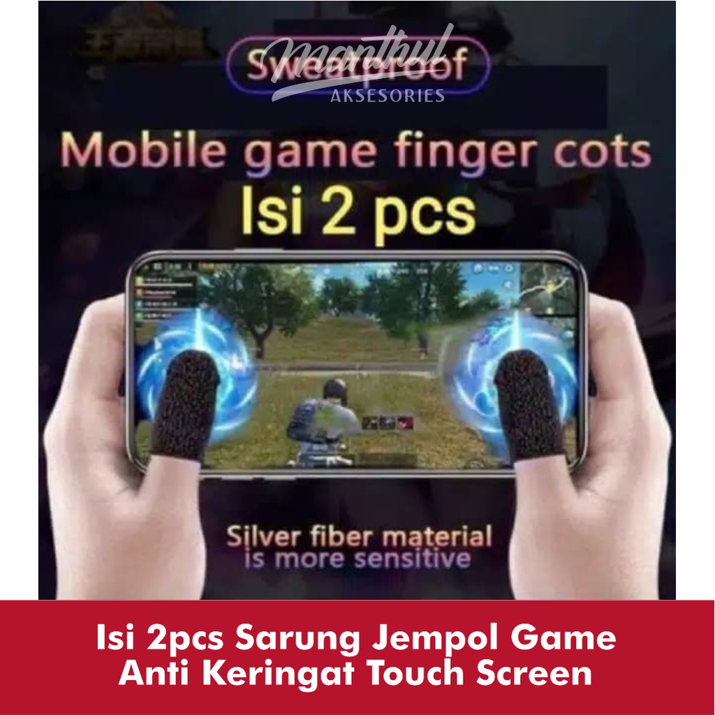 Isi 2pcs Sarung Jempol Game Anti Keringat Touch Screen