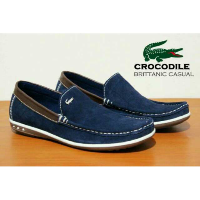 Sepatu pria slop santai crocodile kulit asi