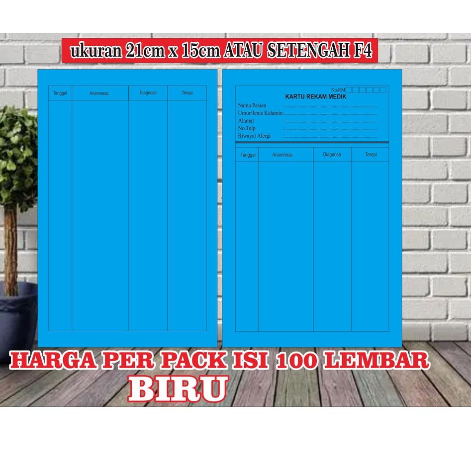 

⸨LuV♜⸩ ⭐️ Kartu Rekam Medis / Kartu Status Pasien Medical Record Ukuran 19cm x 15cm ISI 100/PACK |Ready.stok