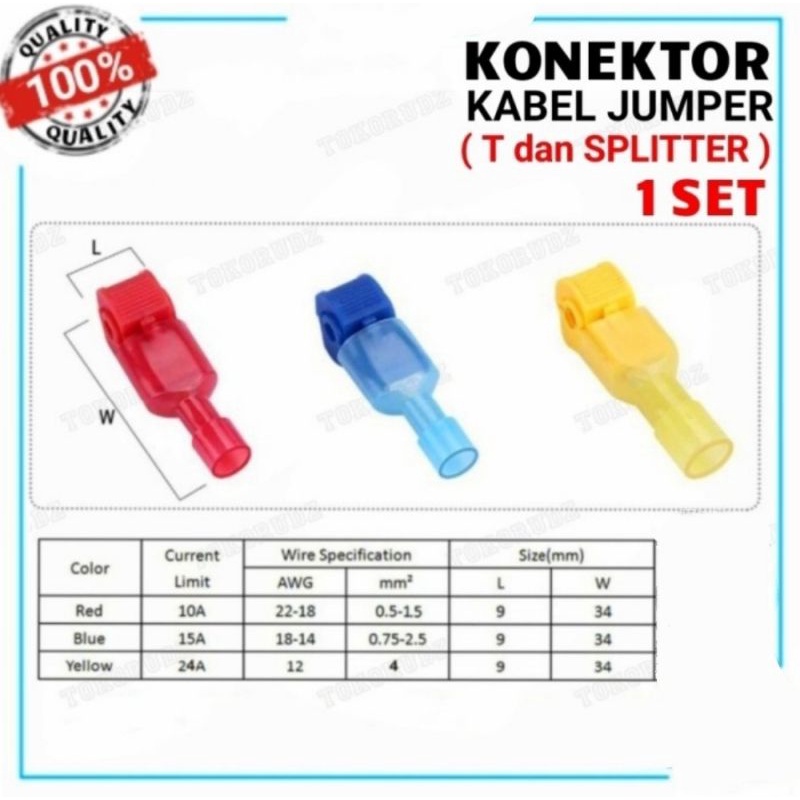 Jumper Kabel Lipat T / Konektor Kabel Listrik / Penyambung Kabel Lipat