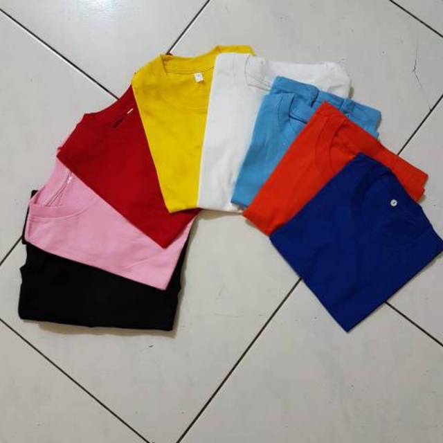 Kaos polos oblong anak cotton combed 20s/24s harga grosir