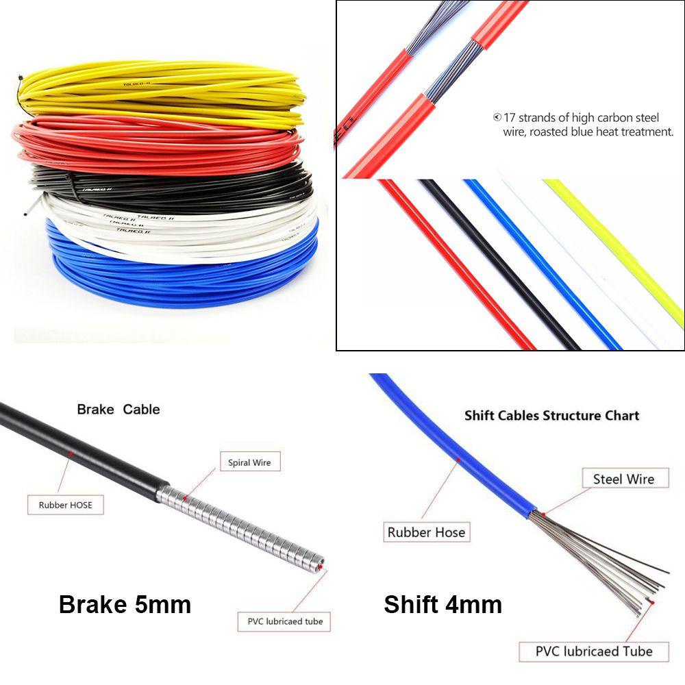 TOP 1/2/3m Bicycle Brake Cables High quality MTB Road Cycling Accessories Bike Shifters