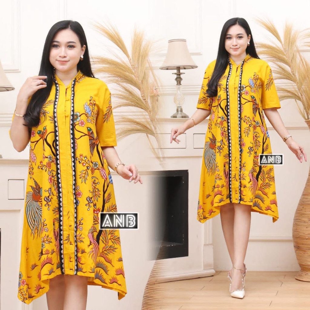 Dress Batik Pesta Elegan Modern Terbaru Jumbo Kondangan Tahun Baru Cina Cantik Chinese New Year MTD4