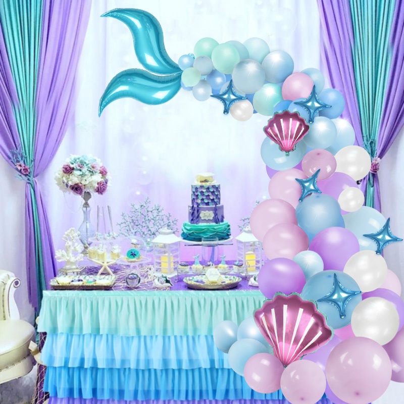 [ 1 set Mermaid theme balloon Decoration For Wedding Birthday Party Kids Gift ]