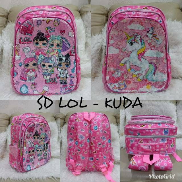 Tas sekolah anak SD / Ransel sequin Anak Sd 16inch