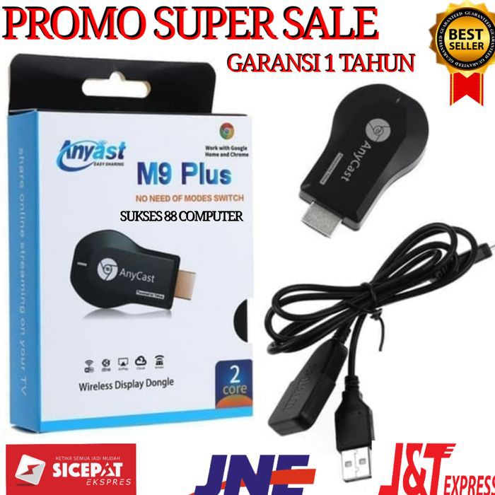 Unik ANYCAST M9 PLUS ORIGINAL WIFI DISPLAY HDMI DONGLE 1080P AIRPLAY DLNA - ANYCAST M9PLUS Diskon