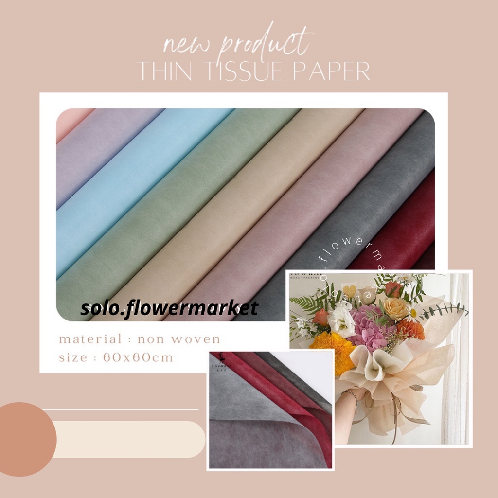 

[ECER] 60X60CM THIN TISSUE PAPER FLOWER WRAPPING PREMIUM NONWOVEN NON WOVEN KERTAS BUKET TEBAL PEMBUNGKUS BUNGA FLOWER WRAPPING CELLOPHANE KERTAS BUKET PEMBUNGKUS BUNGA WRAPPING PAPER CRAFT RUSTIC FLORIST HANDBOUQUET PAPER WATERPROOF FLORALWRAP TERMURAH