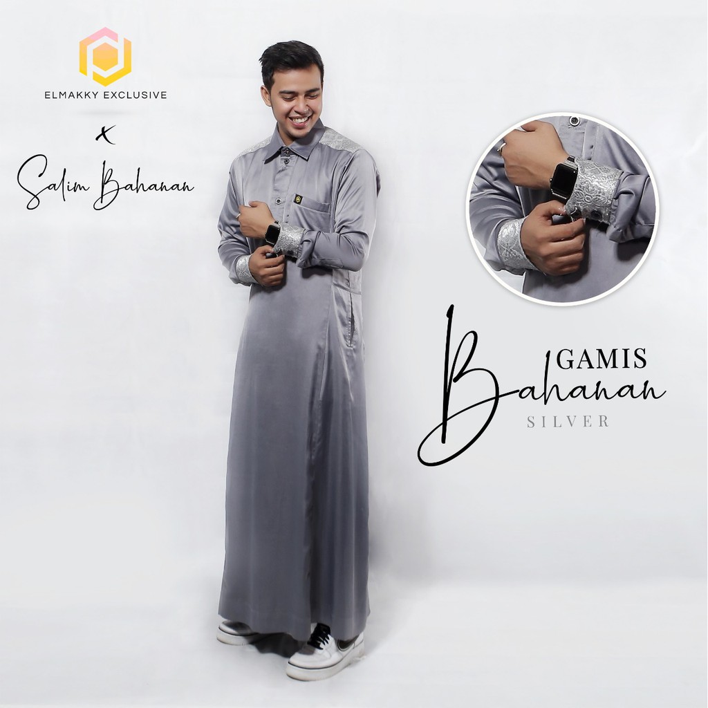 GAMIS BAHANAN SILVER BY ELMAKKY EXCLUSIVE | GAMIS JUBAH PRIA EL MAKKY EXCLUSIVE