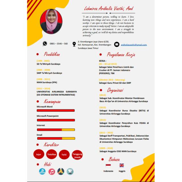 Jasa Pembuatan CV Kreatif dan Surat Lamaran Kerja | Shopee ...