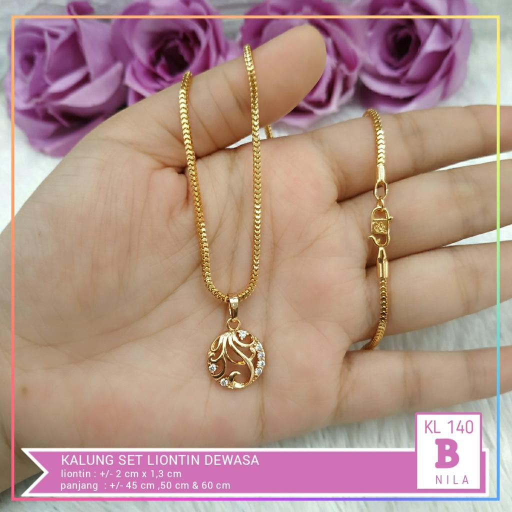 Kalung xuping kalung dewasa milano permata oval perhiasan lapis emas gold KL 140