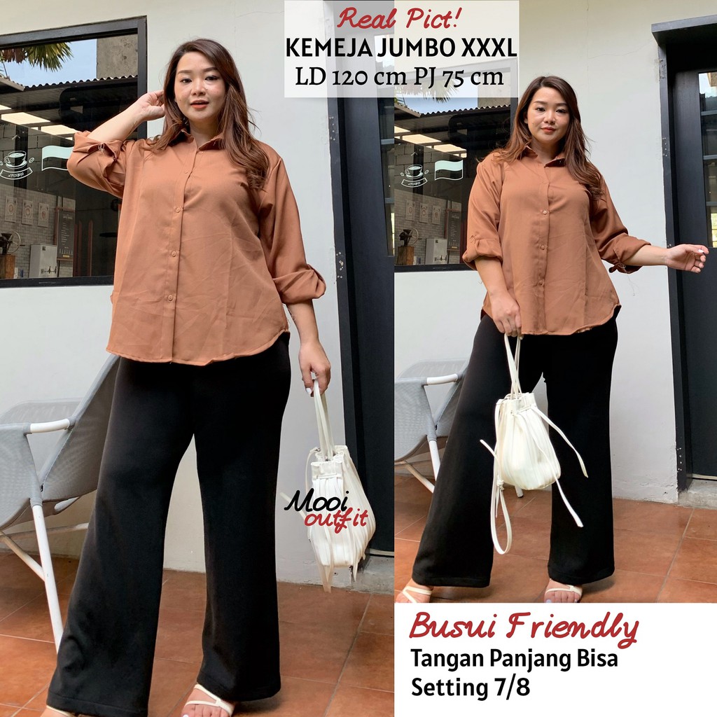 Mooi Outfit - Kemeja Oversize Wanita / Kemeja Wanita Jumbo Ld120 Ld 130