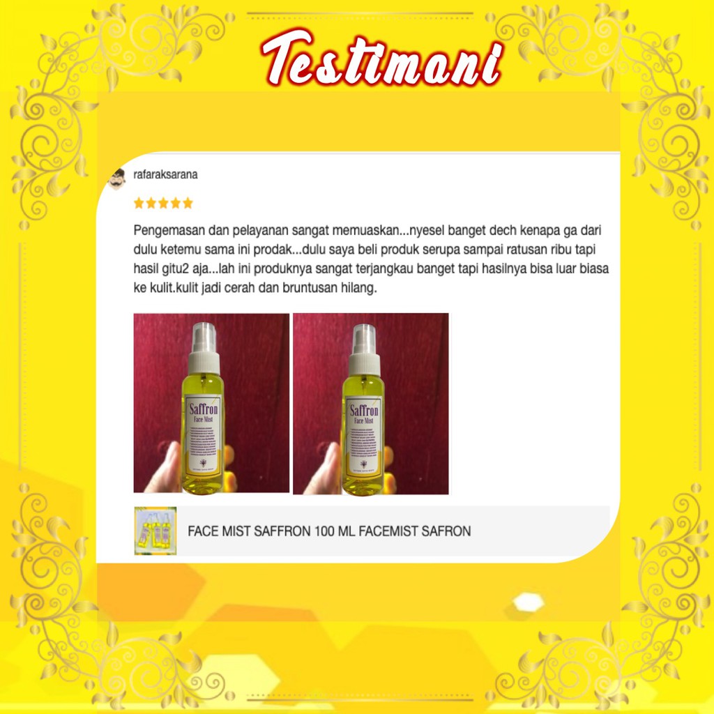 Safron Face Mist Organik Facemist Safron Safron Face Mist Premium FaceMist Saffron