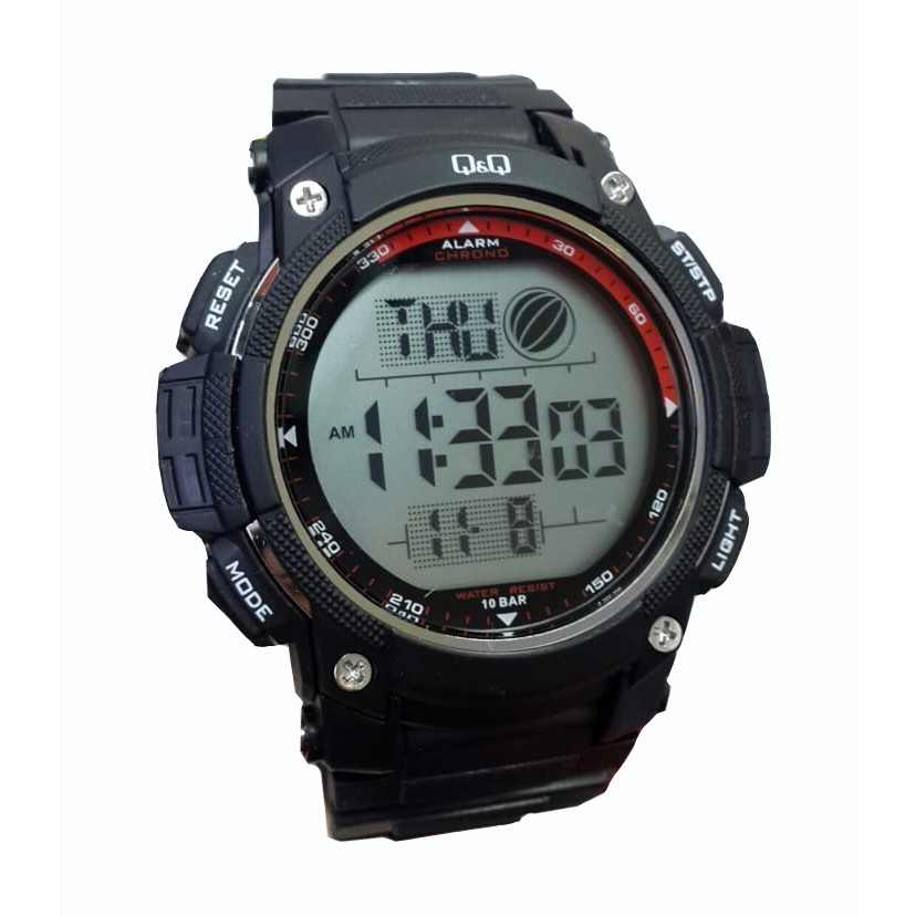Q&Q M119J- Jam Tangan Sport Pria & Remaja Murah - Full Rubber - Digital Quartz - Anti Air -Original