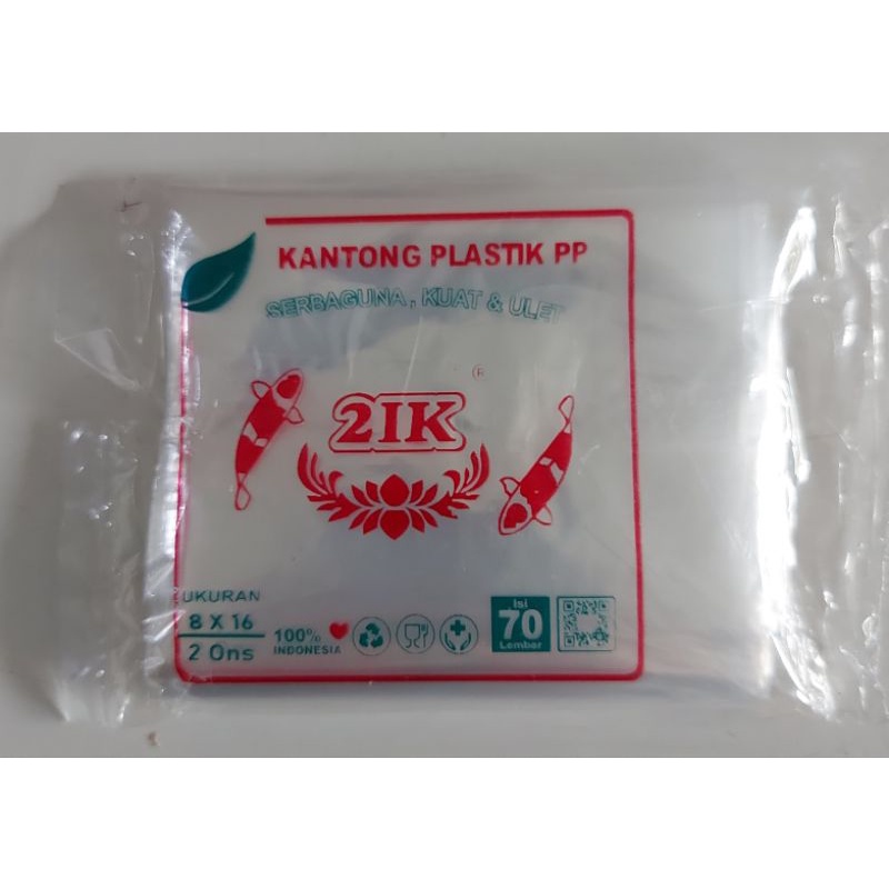 Plastik PP Bening Koi (8 x 16) 2 ons