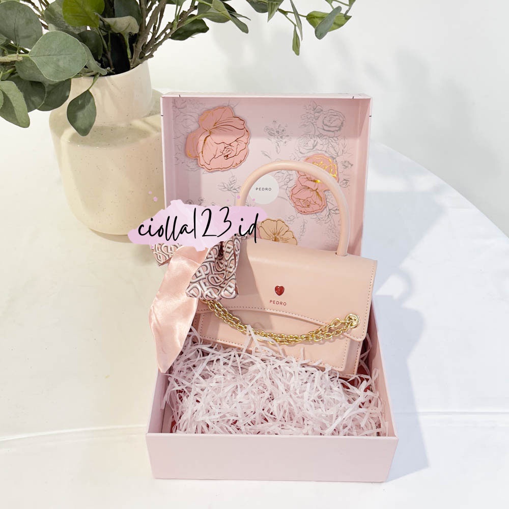 PEDRO TAS WANITA GIFT SET BOX Love Card series (Black&Pink)
