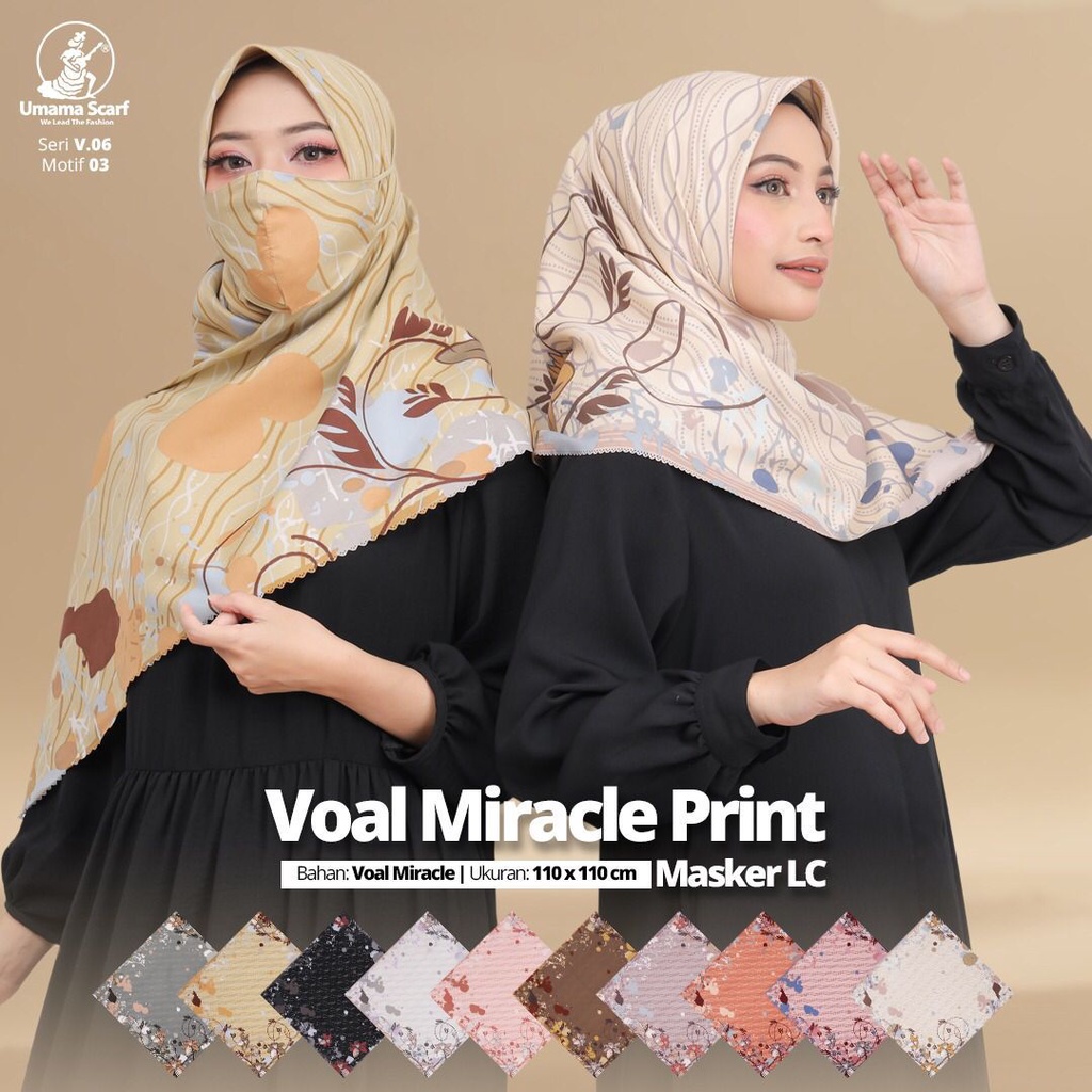 UMAMA VOAL MIRACLE PRINT MASKER LASERCUT/KERUDUNG UMAMA VOAL MIRACLE PRINT MASKER (VMP) LC BY UMAMA 