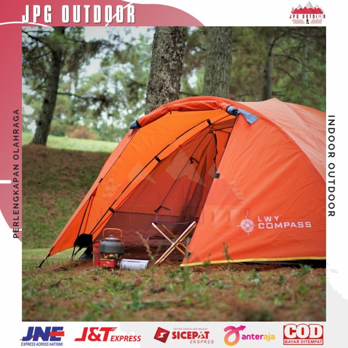 Tenda Camping LWY Compass 4p Outdoor Double Layer Frame Fiber