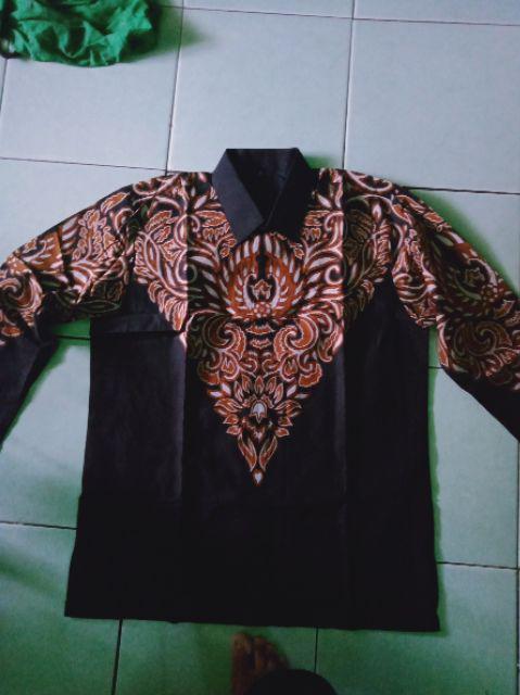 Anjani 005 Ramaiyan Kemeja Batik Pria Eksklusif Lengan Panjang Berfuring Batik Solo Katun Primisima
