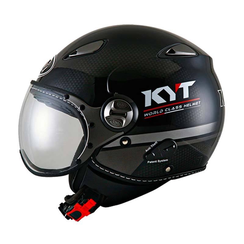 Jual HELM KYT ELSICO #3 BLACK DOFF HELM RETRO KYT HALF FACE | Shopee