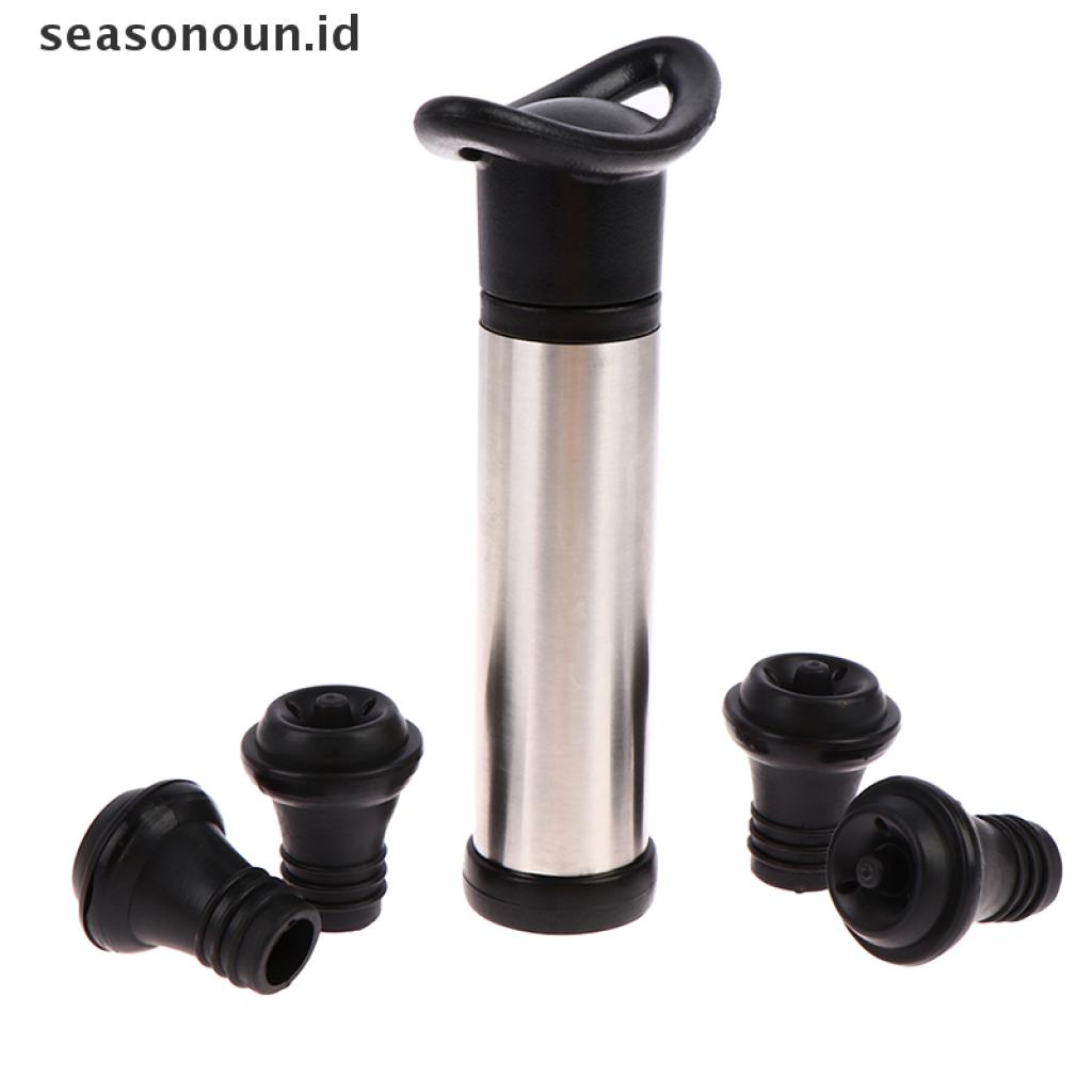 1 Set Pompa Vakum Bahan Stainless Steel Dengan Stopper Botol Wine