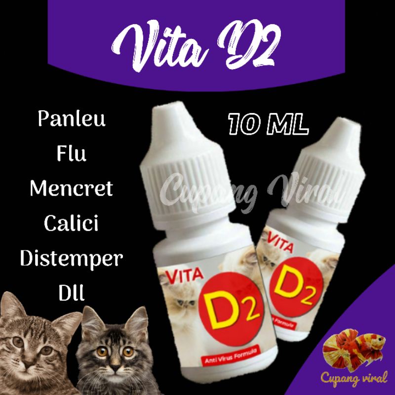 VITA D2 - Obat Virus Kucing Flu Berat Panleu Calici 10 ML CLEVER SOLUTION