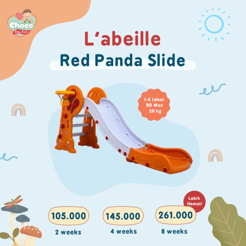❤️ChocoBabyToys❤️TIDAK DIJUAL, DISEWAKAN Perosotan Anak Labeille Red Panda Slide Sewa Mainan