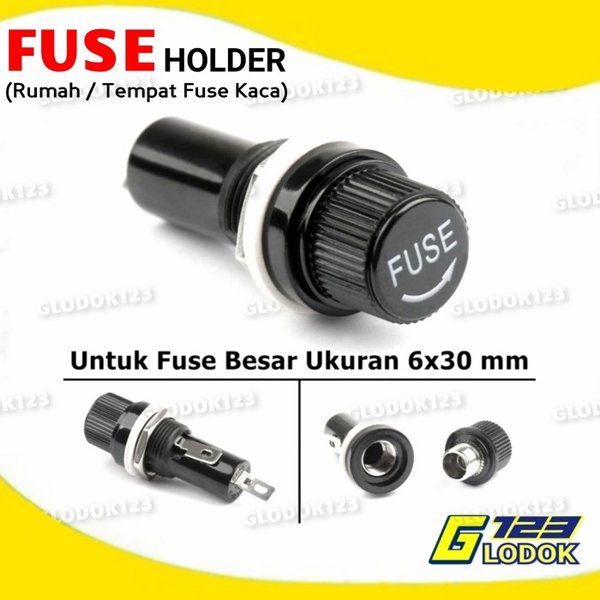 Fuse Holder Kecil Besar Panel Box Rumah Tempat Sekring 5x20 6x30 mm