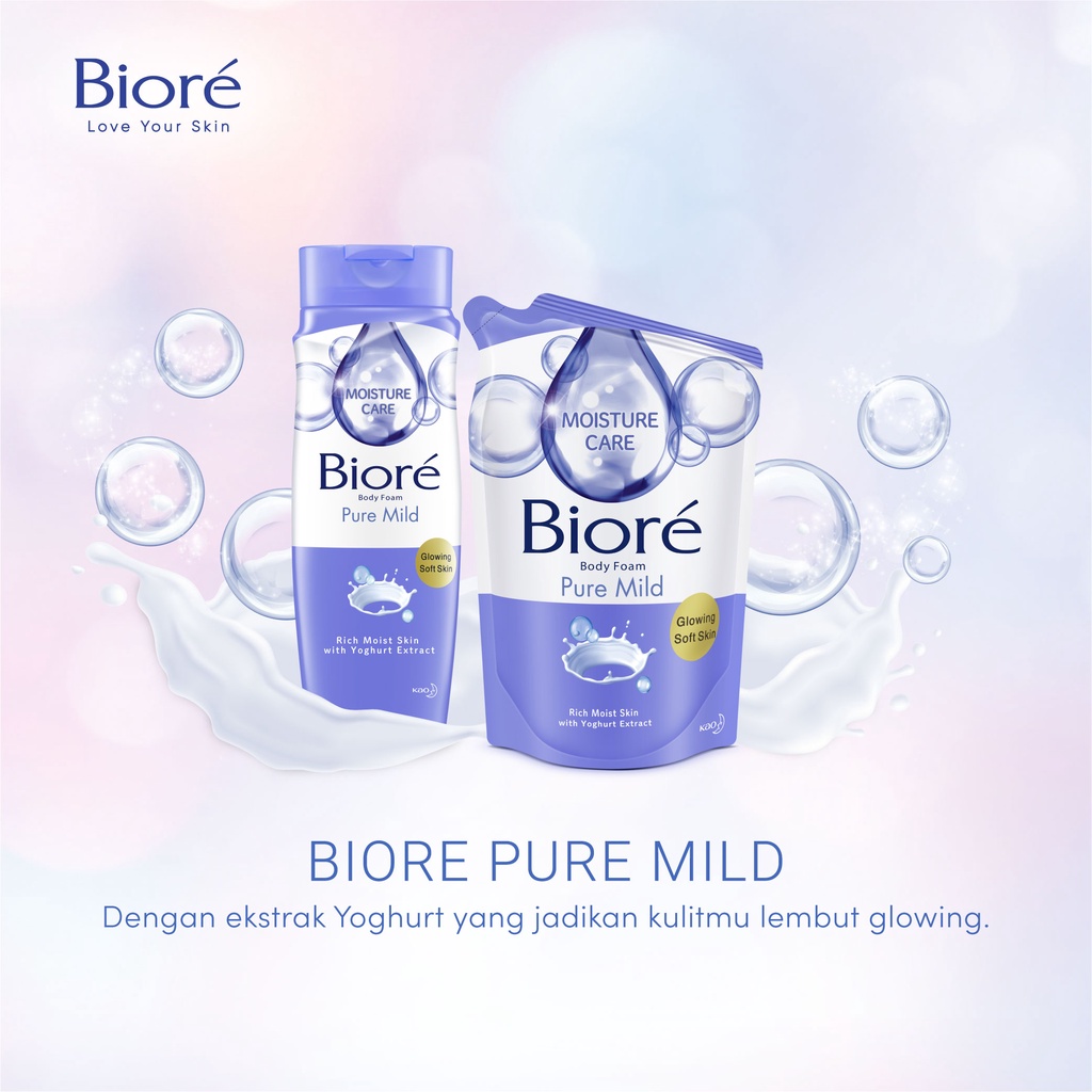 Biore Body Foam Pure Mild Sabun Mandi Refill 450 mL